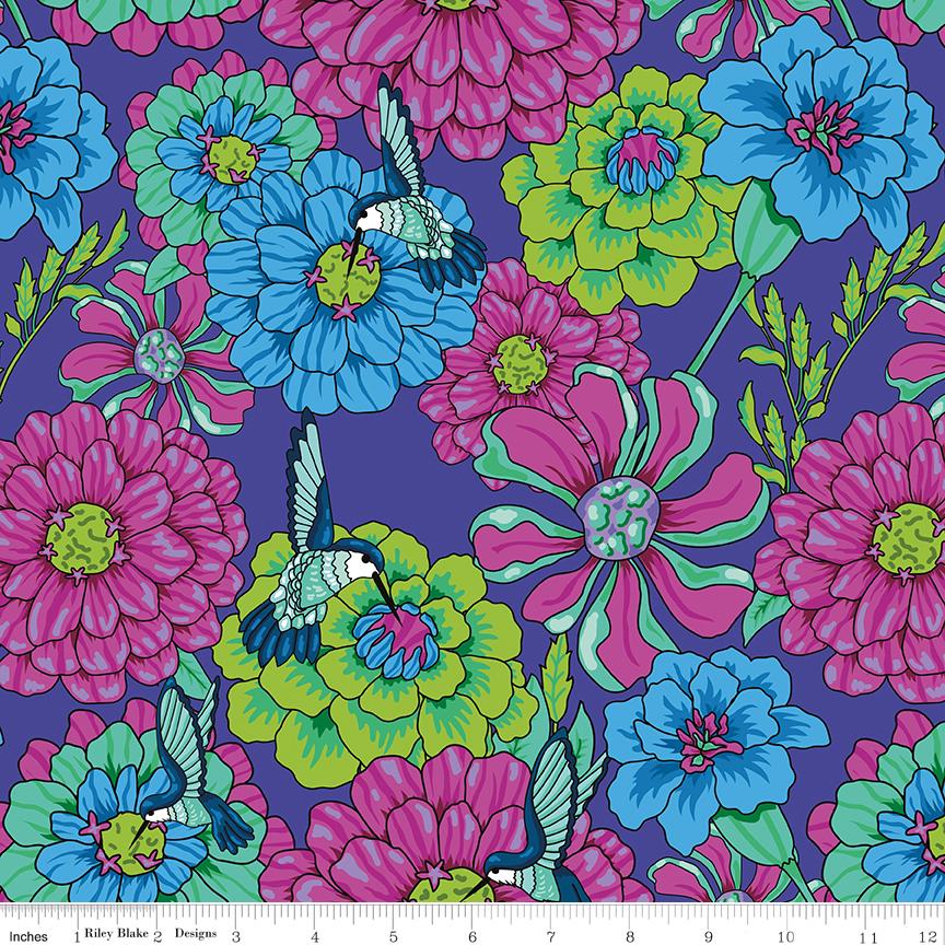 Botanic Blast 10" Stacker, Riley Blake 10-15540-42, Bright Jewel Tones Floral Quilt Fabric Squares, Sew Yeah