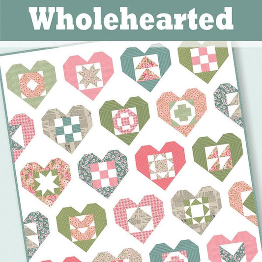 Wholehearted Sampler Quilt Pattern, A Bright Corner ABC345, Fat Quarter FQ Friendly Hearts Crib Throw Twin Queen Bed Quilt Pattern, Knowlton