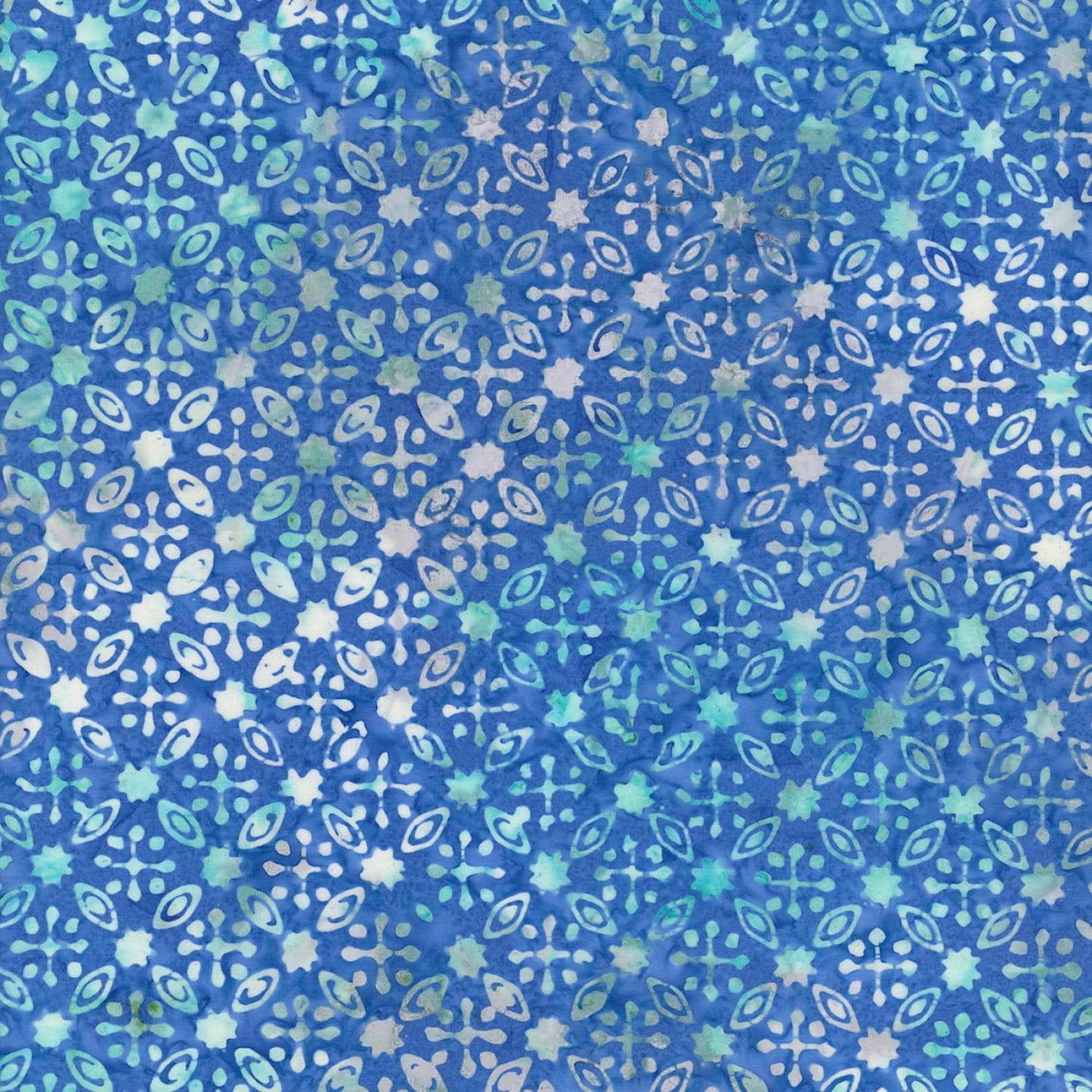 Bluebell Batik 5" Squares, Timeless Treasures Treat-Mini42 Bluebell, 5" Precut Blue White Batik Charm Pack Fabric Squares