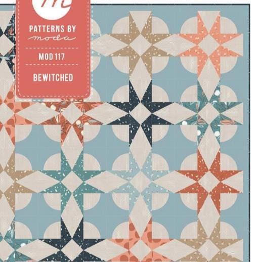 Bewitched Quilt Pattern, Moda MOD117, Fat Quarter FQ Friendly Star Throw Quilt Pattern