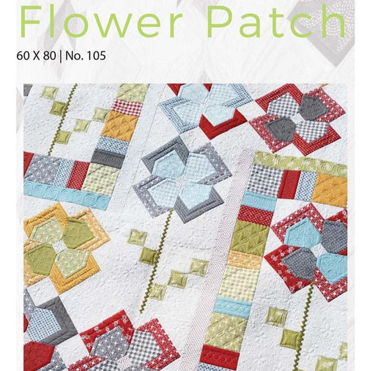 Flower Patch Quilt Pattern, Judi Madsen JMP105, Layer Cake Jelly Roll Flower Throw Quilt Pattern