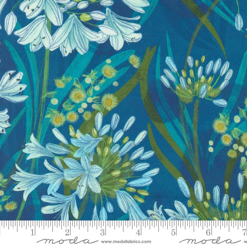 Serena Shores Layer Cake, Moda 48770LC, 10" Precut Blue Green Seashore Beach Floral Quilting Fabric Squares, Robin Pickens