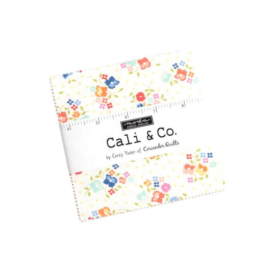 Cali Co Charm Pack, Moda 29190PP, 5" Precut Calico Fabric Squares, Corey Yoder