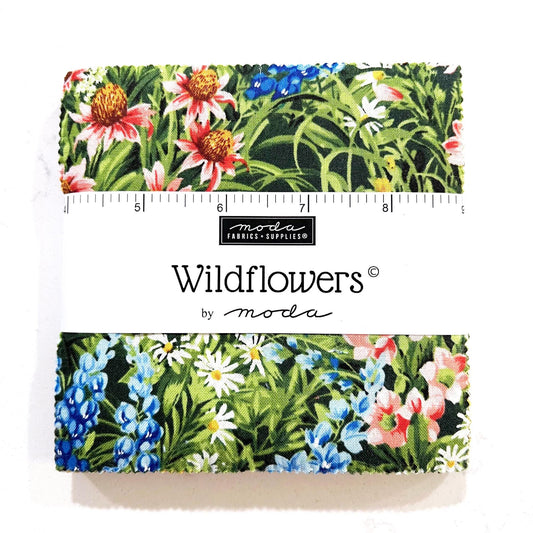 Wildflowers 2024 Charm Pack, Moda 33770PP, 5" Precut Mulricolored Floral Fabric Squares, Moda Designers