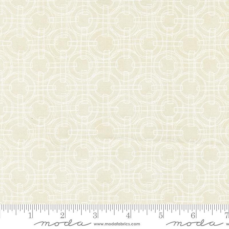 Serena Shores - Linked Rings on Cream Fabric, Moda 48775 11 Cloud, Robin Pickens, Beach Ocean Blender Fabric, By the Yard