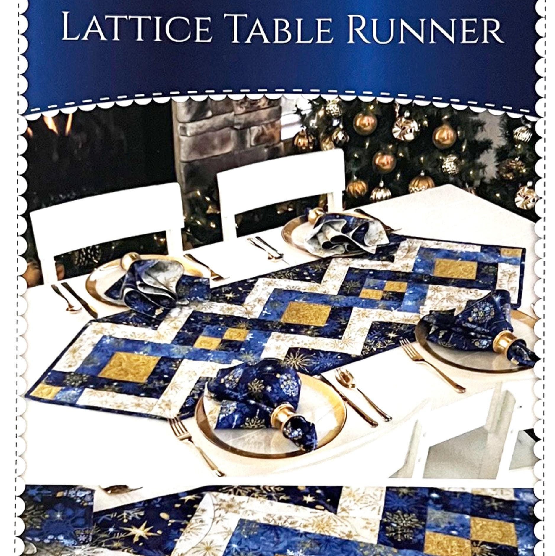 Lattice Table Runner Pattern, Shabby Fabrics SF63830, Yardage Friendly Quilted Table Runner Pattern