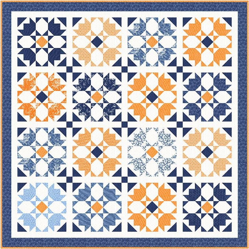 Rosehips Quilt Pattern, Fig Tree Quilts FTQ1225, Layer Cake Fat Eighth Quarter FQ F8 Friendly Lap Throw Square Bed Quilt Pattern