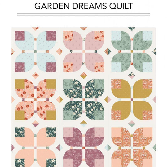 Garden Dreams Quilt Pattern, Alderwood Studio ALD-GARDENDREAMS, Fat Quarter FQ Yardage Friendly Modern Baby Throw Bed Quilt Pattern