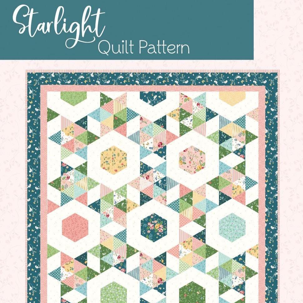 Starlight Quilt Pattern, Flamingo Toes FT-8283, Fat Quarters Fq Friendly Throw Bed Quilt Pattern, Beverly McCullough