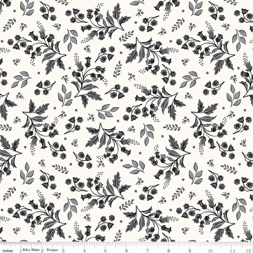 Midnight Meadow Rolie Polie, Riley Blake RP-15320-40, 2.5" Precut Black White Gray Fabric Strips, My Mind's Eye