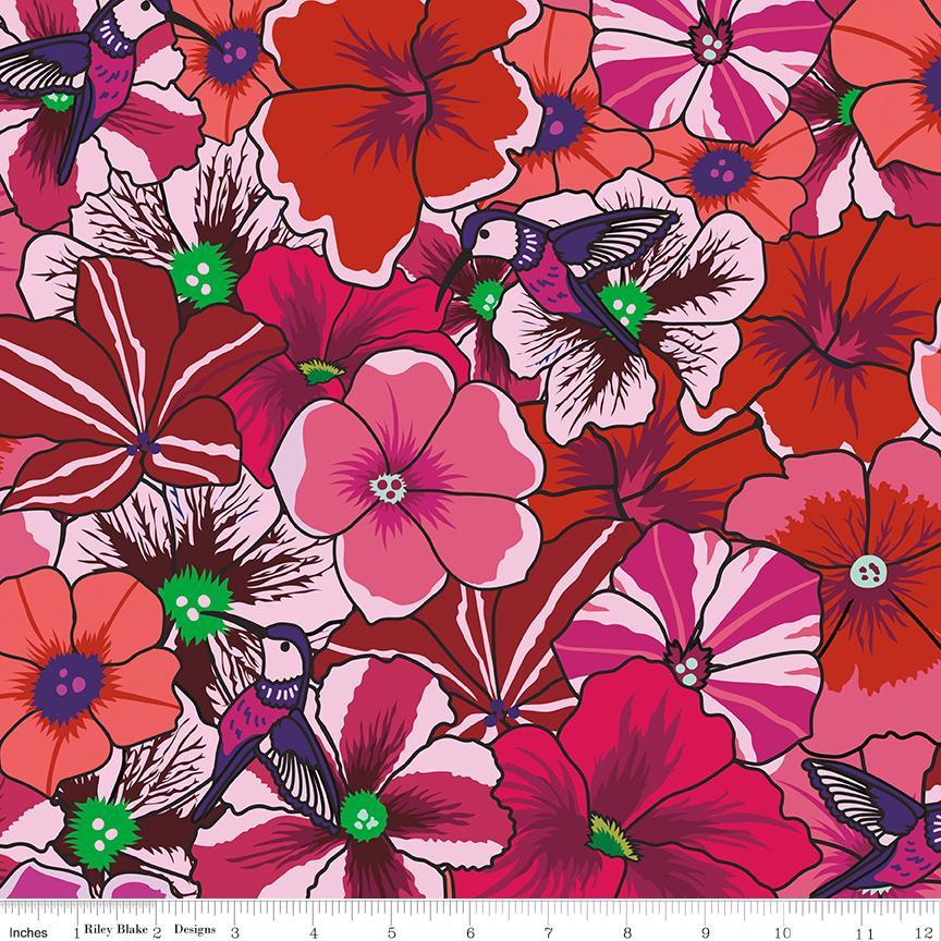 Botanic Blast 10" Stacker, Riley Blake 10-15540-42, Bright Jewel Tones Floral Quilt Fabric Squares, Sew Yeah