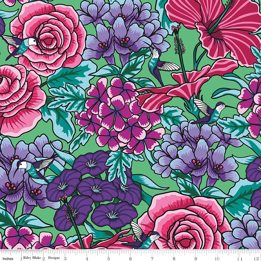 Botanic Blast Rolie Polie, Riley Blake RP-15540-40, 2.5" Precut Bright Jewel Tone Fabric Strips, Sew Yeah