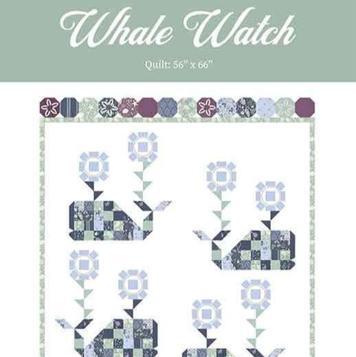 Whale Watch Quilt Pattern, Sweetfire Road SFR0029, Charm Square Layer Cake Friendly Lap Throw Whales Quilt Pattern, Crabtree