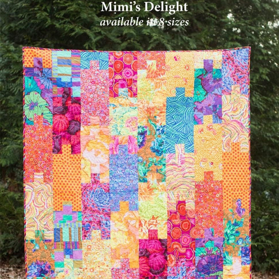 Mimi's Delight Quilt Pattern, Anything But Boring ABB1201, Fat Quarter FQ Yardage Friendly Baby Lap Throw Bed Quilt Pattern, Janice Pope