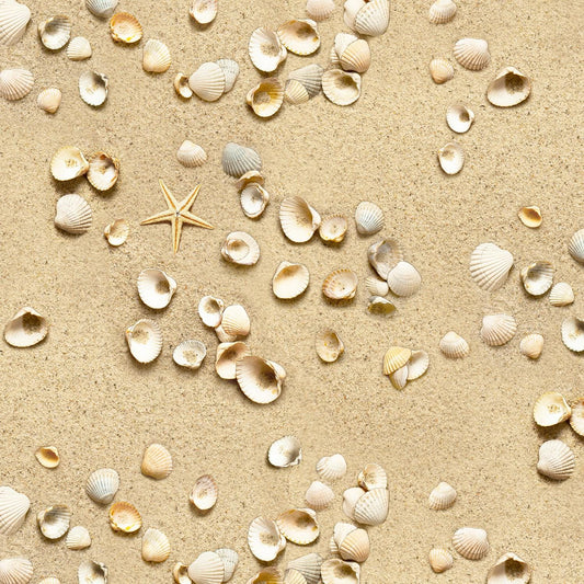 Sand and Shells Beach Landscape Fabric, Elizabeth's Studio 555SAND, Landscape Medley Collection