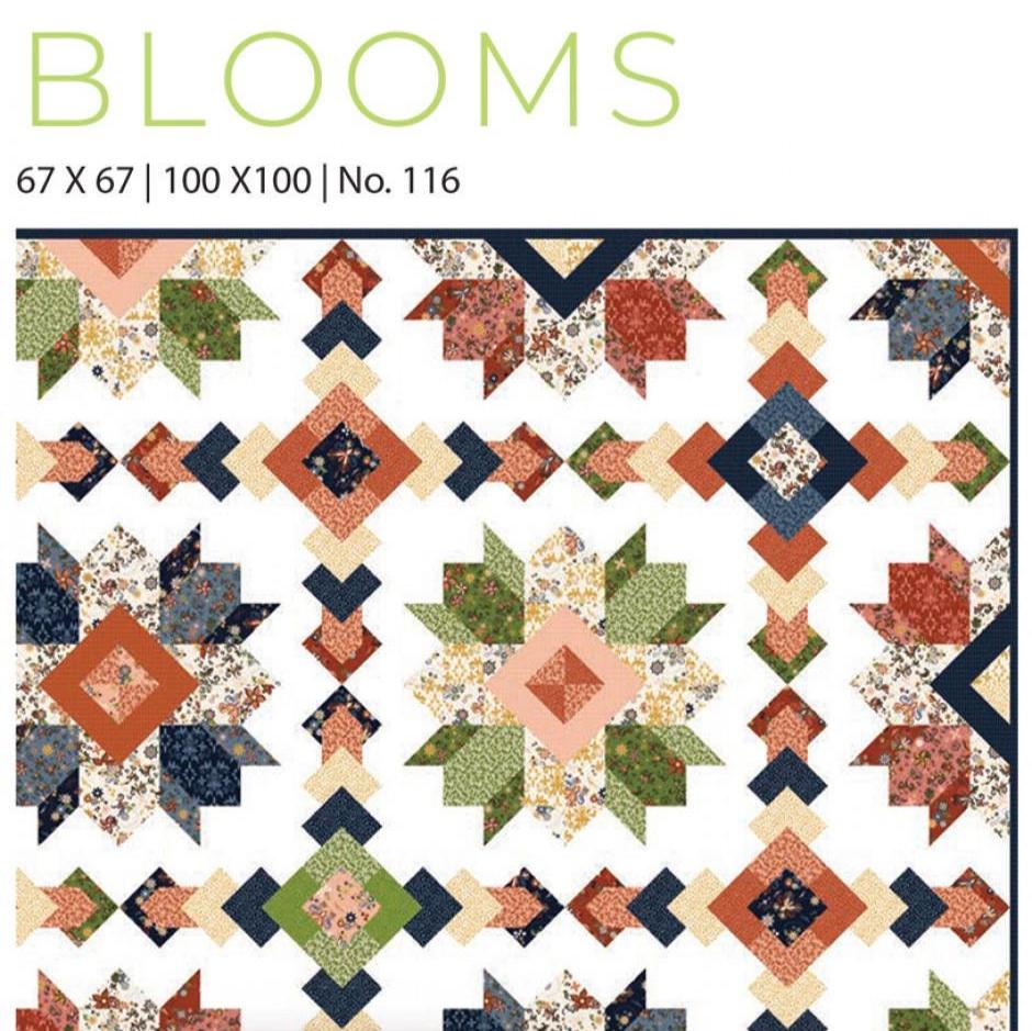 Blooms Quilt Pattern, Judi Madsen JMP116, Fat Quarter Friendly Flower Throw Quilt Pattern