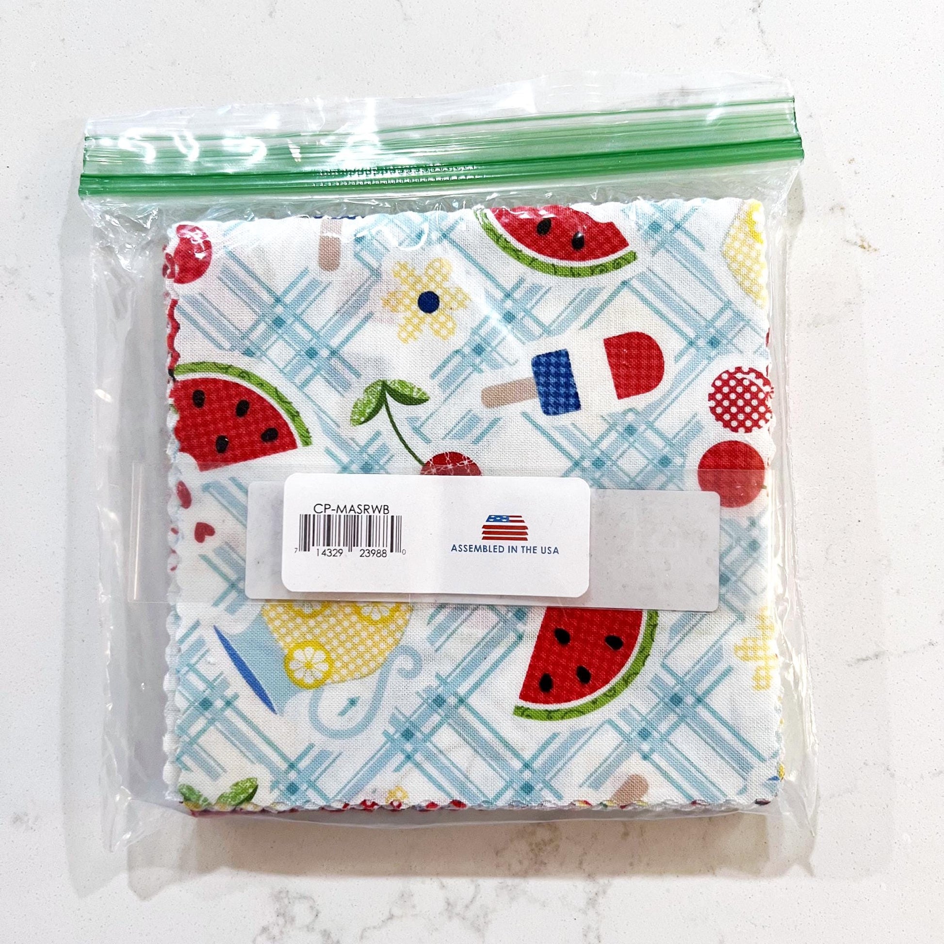 DESTASH Red White and Bloom Charm Pack, CP-MASRWB, Patriotic Charm Pack Fabric, 5" Inch Precut Fabric Squares, Kimberbell, Maywood Studio