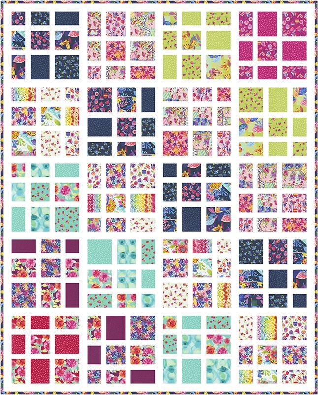 Simply by Design Quilt Pattern, Happy Quilting HQ106, Fat Eighths Quarters F8 FQ Friendly Baby Lap Throw Twin Queen Bed Quilt Pattern, Corry