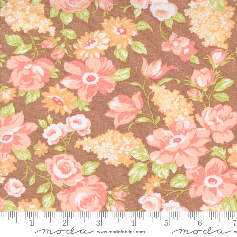 Portofino Charm Pack, Moda 35390PP, 5" Precut Floral Charm Pack Fabric Squares, Fig Tree