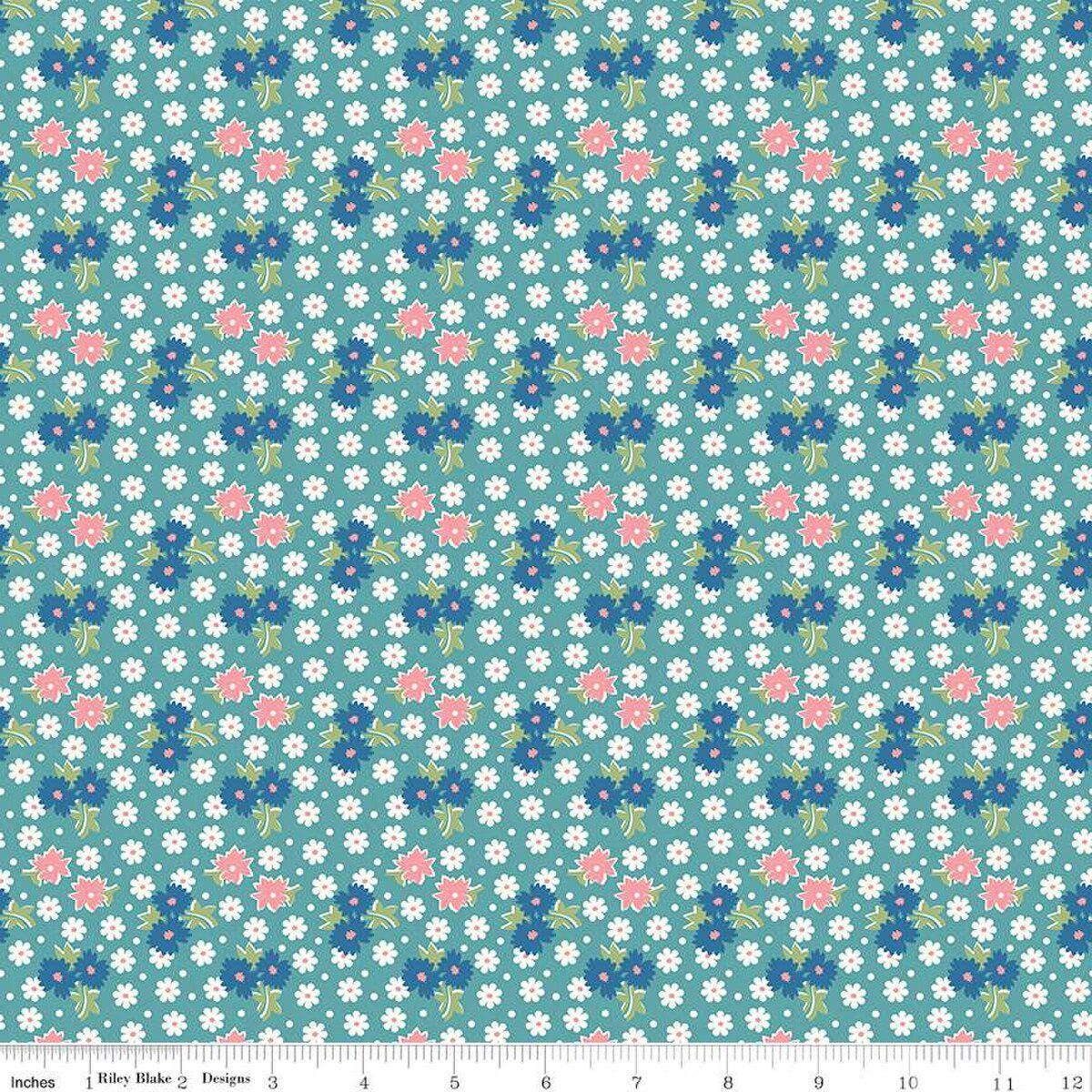 Home Town 5" Stacker, Riley Blake 5-13580-42, 5" Precut Low Volume Calico Quilt Fabric Squares, Lori Holt