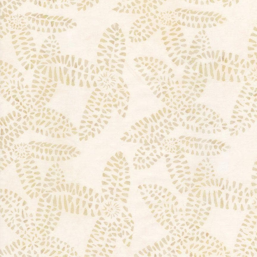 Tonga Basics Batik - Mosaic Flowers on Beige Batik Fabric, Timeless Treasures B1061 Sand, By the Yard