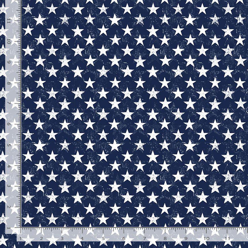 Let Freedom Ring - White Stars on Navy Blue Fabric, Timeless Treasures GAIL-CD2226 Navy, Patriotic Stars on Navy Fabric, QOV