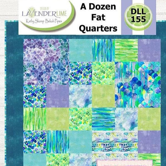 A Dozen Fat Quarters Quilt Pattern, Designs by Lavender Lime DLL155, Fat Quarter FQ Friendly Easy Throw Quilt Pattern