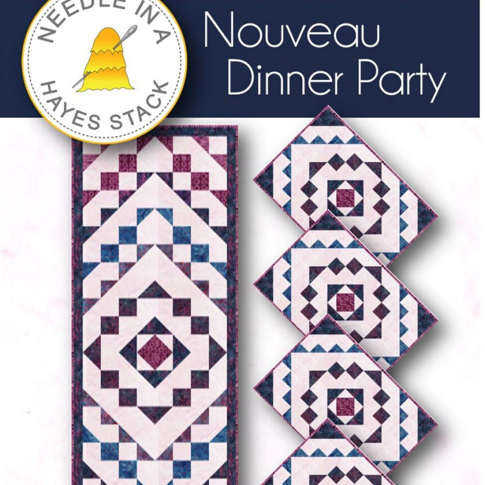 Nouveau Dinner Party Runner Place Mats Quilt Pattern, Needle Hayes Stack NH2308, Yardage Friendly Placemats Table Quilt Pattern