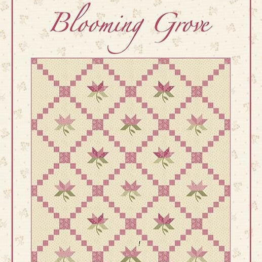 Blooming Grove Quilt Pattern, Betsy Chutchian Designs BCD2002, Fat Eighths F8 Yardage Friendly Lap Throw Flower Irish Chain Quilt Pattern