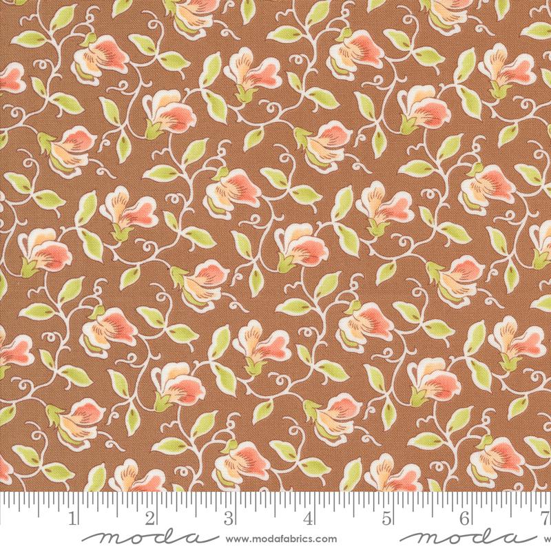 Portofino Charm Pack, Moda 35390PP, 5" Precut Floral Charm Pack Fabric Squares, Fig Tree