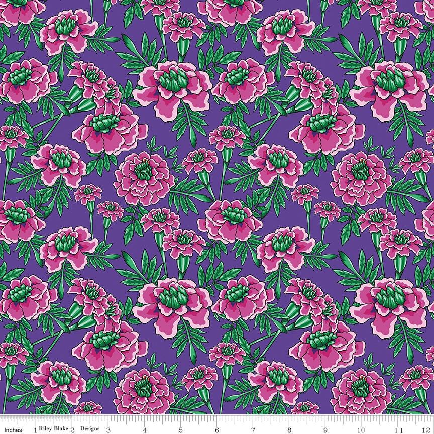 Botanic Blast 5" Stacker, Riley Blake 5-15540-42, 5" Precut Jewel Tones Floral Quilt Fabric Squares, Sew Yeah