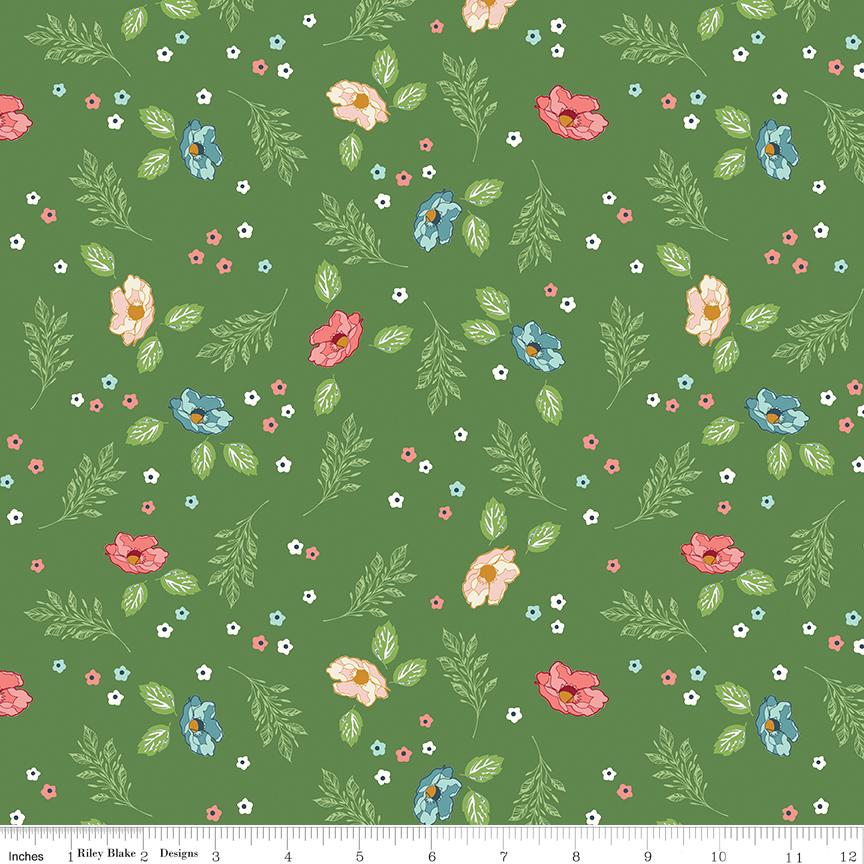 Melody 5" Stacker, Riley Blake 5-15140-42, 5" Precut Blue Green Pink Yellow Floral Fabric Squares, Beverly McCullough