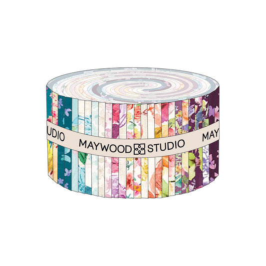 Nature Studies 2.5" Strips, Maywood Studio ST-MASNATS, 2.5" Precut Multicolored Floral Fabric Strips Roll