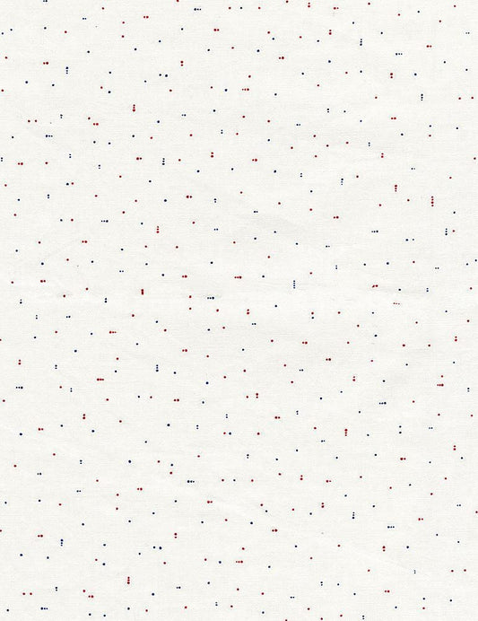 Let Freedom Ring - USA Red Blue Dots on White Fabric, Timeless Treasures DITSY-C8900 Usa, US Patriotic Quilt Background Blender Fabric, Qov