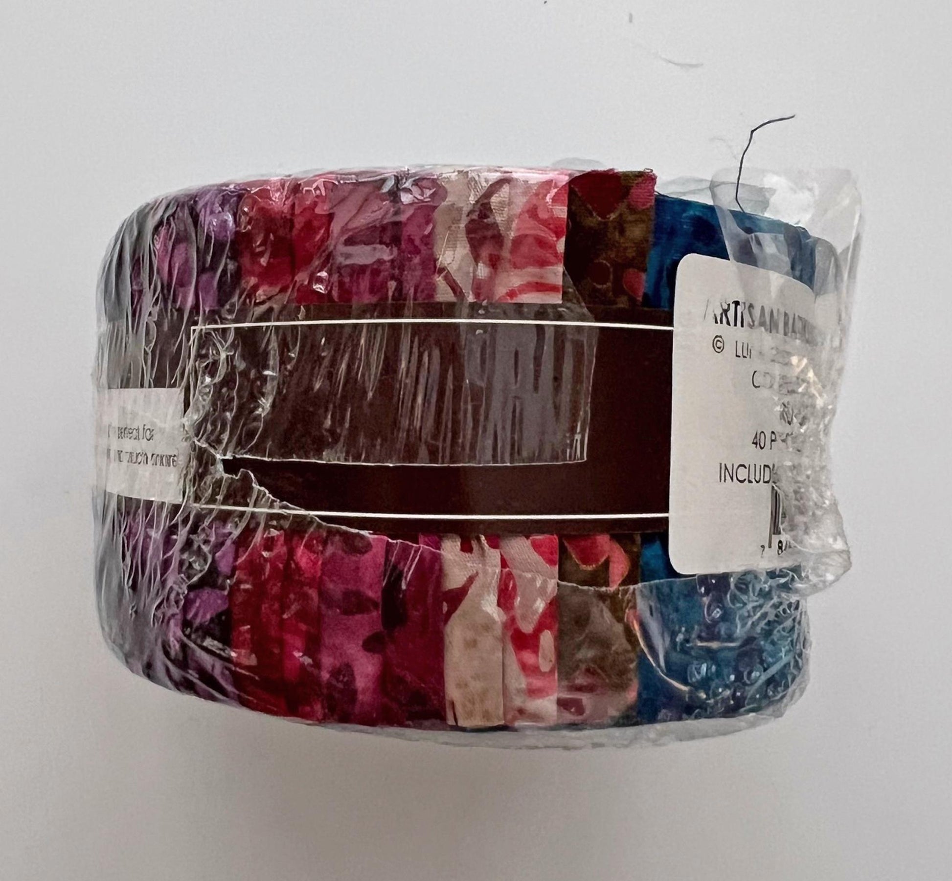 DESTASH Artisan Batiks Gemstones Roll Up, Robert Kaufman RU-660-40, 2.5" Precut Purple Blue Burgundy Teal Batik Fabric Strips