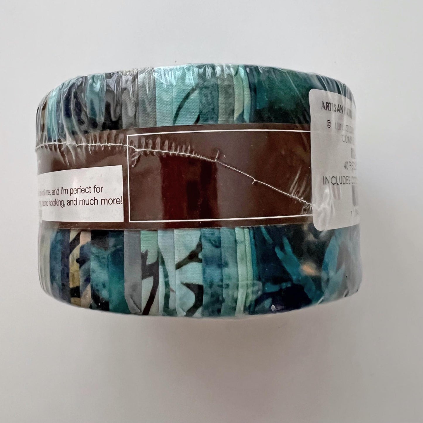 DESTASH Artisan Batiks Wildlife Sanctuary Roll Up, Robert Kaufman RU-676-40, 2.5" Precut Blue Brown Teal Batik Fabric Strips