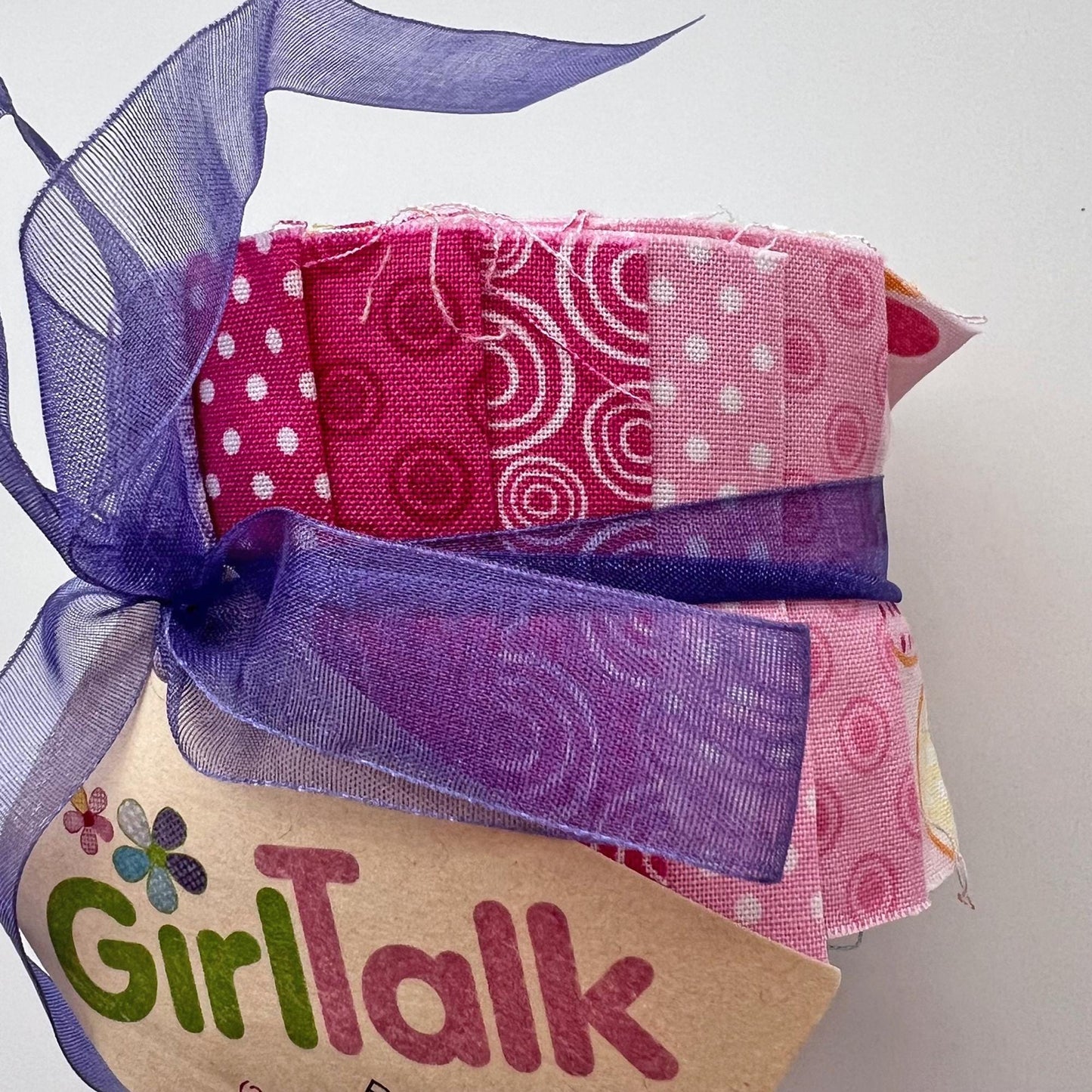 LAST CALL Girl Talk Strip-pie Floral Fabric Junior Jelly Roll, Benartex, 2.5" Precut Pink Blue Orange Green Purple Fabric Strips