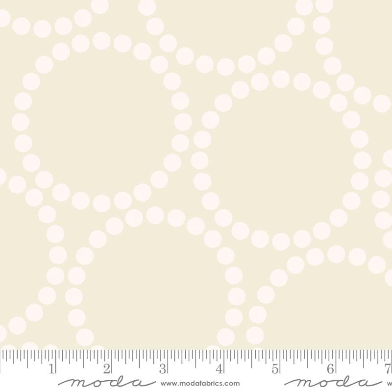 108" Pearl Bracelet - Eggshell Cream Geometric Wide Quilt Back Fabric, Moda 108023 41, Cotton Sateen Quilt Backing, Lizzy House, By the Yard