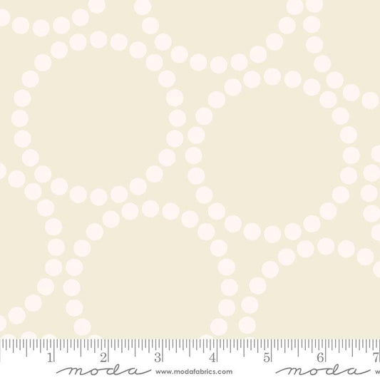 108" Pearl Bracelet - Eggshell Cream Geometric Wide Quilt Back Fabric, Moda 108023 41, Cotton Sateen Quilt Backing, Lizzy House, By the Yard