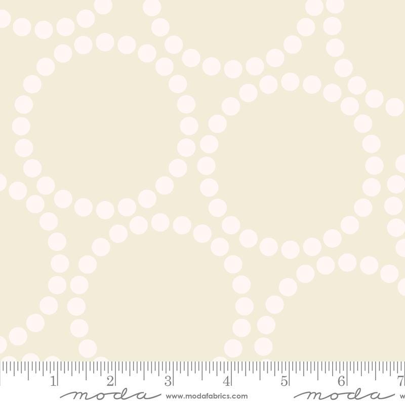 REMNANT 2 Yards 21" of 108" Pearl Bracelet - Eggshell Cream Geometric Wide Quilt Back Fabric, Moda 108023 41, Cotton Sateen Quilt Backing