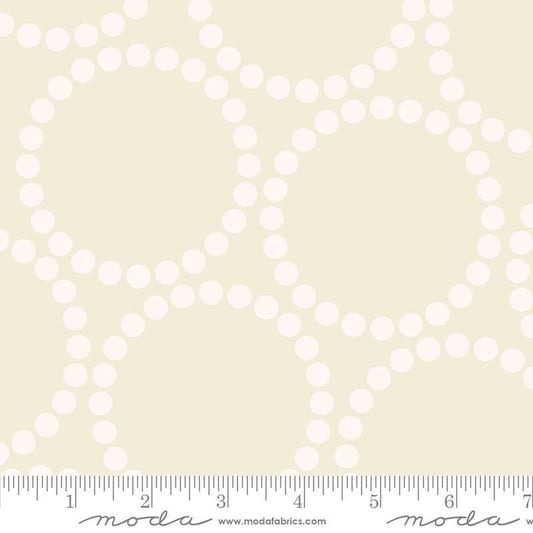 REMNANT 2 Yards 21" of 108" Pearl Bracelet - Eggshell Cream Geometric Wide Quilt Back Fabric, Moda 108023 41, Cotton Sateen Quilt Backing