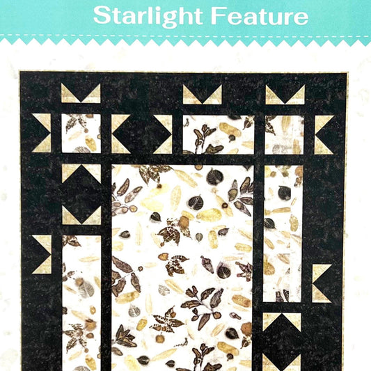 Starlight Feature Quilt Pattern, Blooming Boldly BBD0104, Yardage Friendly Stars Around Focal Fabric Lap Throw Quilt Pattern, Leslie Ryan