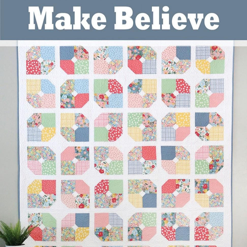 Make Believe Quilt Pattern, A Bright Corner ABC344, Precut Friendly Baby Lap Throw Twin Queen Easy Beginner Quilt Pattern, Andy Knowlton