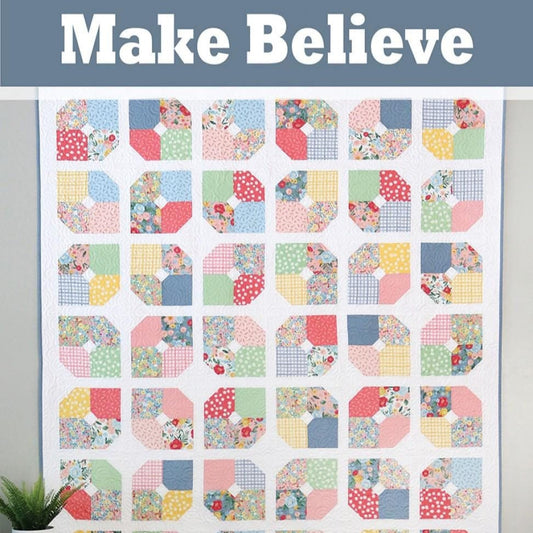 Make Believe Quilt Pattern, A Bright Corner ABC344, Precut Friendly Baby Lap Throw Twin Queen Easy Beginner Quilt Pattern, Andy Knowlton