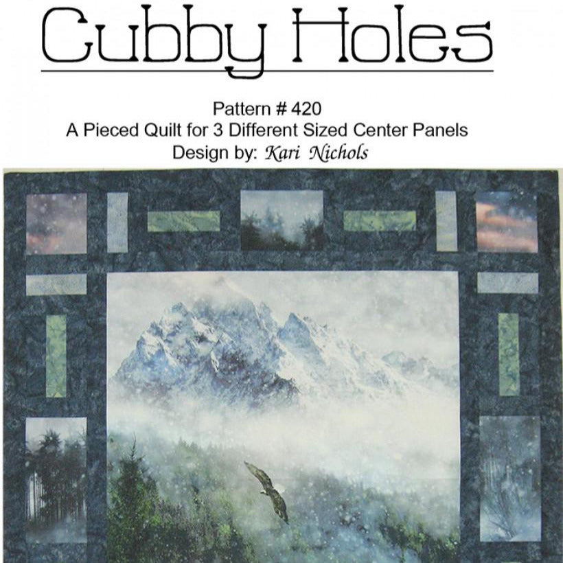 Cubby Holes Panel Frame Quilt Pattern, Mountainpeek Creations MPC420, Fabric Panel Friendly Simple Panel Frame Pattern, Kari Nichols