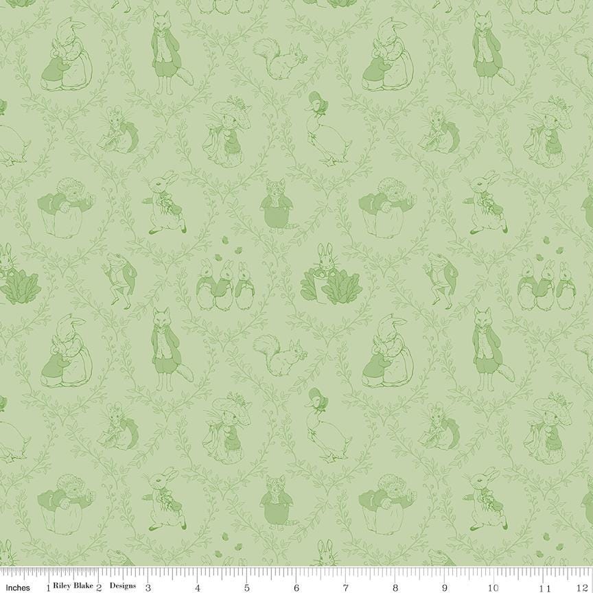Peter Rabbit and Friends 5" Stacker, Riley Blake 5-15860-42, 5" Precut Storybook Beatrix Potter Peter Rabbit Fabric Squares