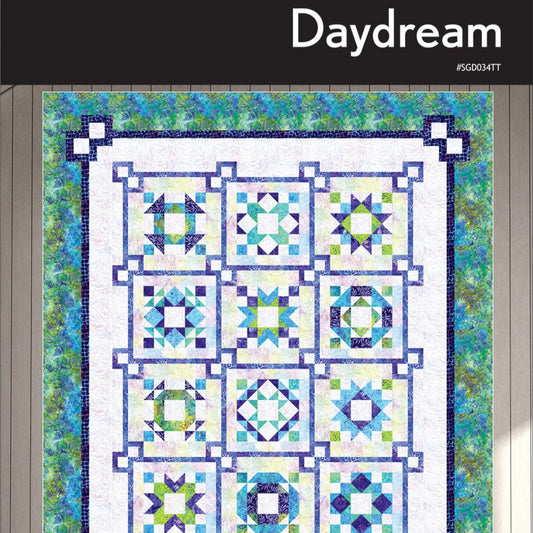 Daydream Sampler BOM Quilt Pattern, Swirly Girls Design SGD034TT, Yardage Friendly Sampler Quilt Pattern, Timeless Treasures Version