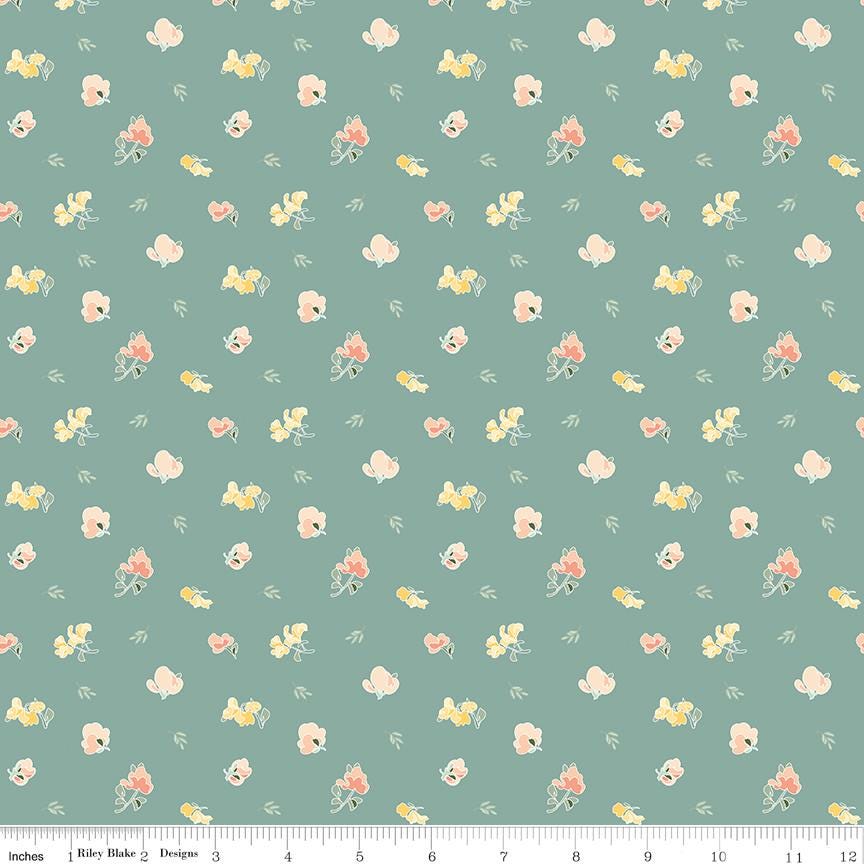 New Beginnings Rolie Polie, Riley Blake RP-15750-40, 2.5" Precut Peach Green Yellow Spring Floral Fabric Strips, Sandy Gervais