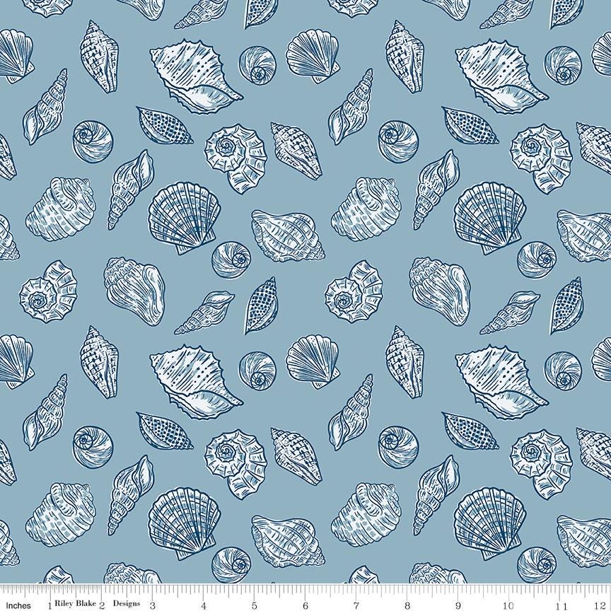 Ocean Oasis 18 Fat Quarter Bundle, Riley Blake FQ-15990-18, Precut 18 x 22 Beach Coastal Sea Turtles Fabric, Diane Labombarbe