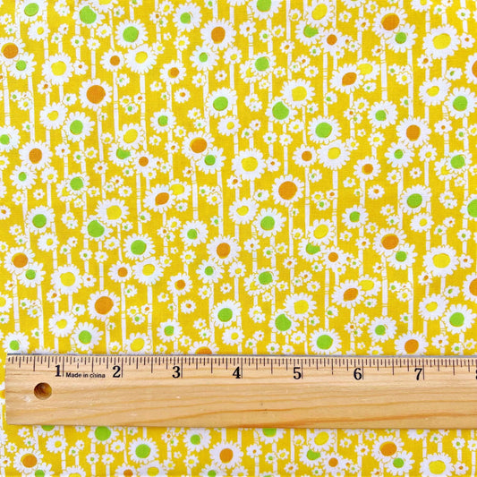 DESTASH REMNANT 18" of Mojito - Yellow Floral Fabric, Windham Fabrics 41229, Orange Green Yellow Floral Cotton Fabric, Another Point Of View